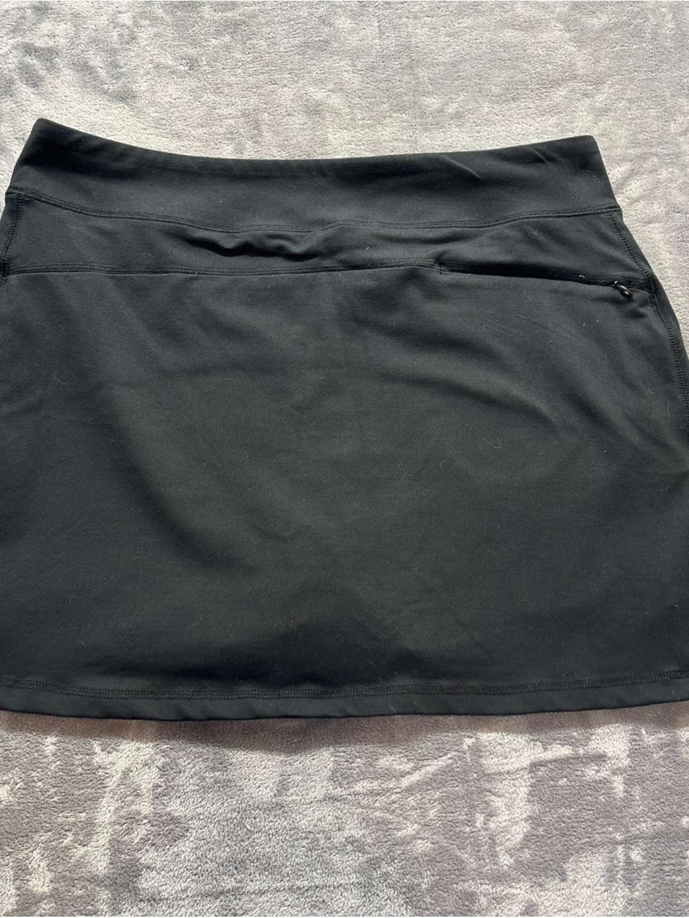 Lands' End Black womens Active Mini Skort with Zip Pocket size L 14-16